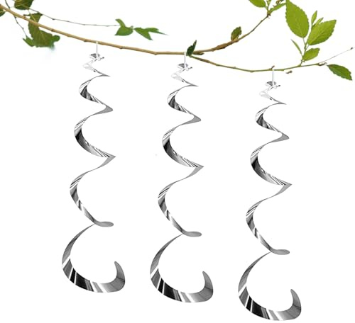 KLINNA 3er Set Reflektierende Vogelschreck Windspirale - Effektive Vogelabwehr für Garten & Balkon，Spirale Windspiel als Taubenschreck zur Abschreckung，Dekorativer Vogelschutz für Obstbäume