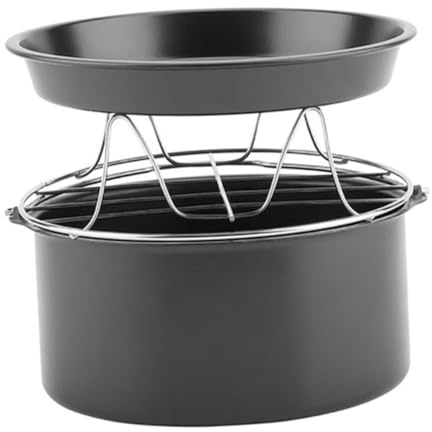 VALICLUD Accessori per Friggitrice ad Aria in Acciaio Resistente Teglie Pizza e Torta con Supporto Vassoio Facile da Pulire e Adatto Forno e Friggitrice