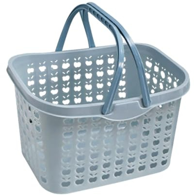 Hohopeti Cesto Porta Spesa Riutilizzabile Medio Blu con Manico Ergonomico Resistente e Portatile per Casa Supermercato e Picnic Contenitore Multiuso per Cucina e Giardino