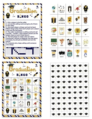 Bingokarten - Bingo Tischspiel Für 24 Spieler | Kinderkartenpuzzle-Spiel Geeignet Für Abschlusszeremonien In der Schule, Familientreffen Und Freunde Partys. Inklusive Spiele, Preise Und Dekorationen