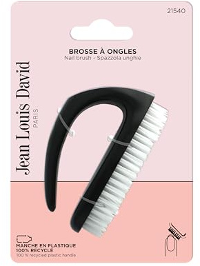 JEAN LOUIS DAVID - Brosse à Ongles - Grande Modèle - Manche en Plastique 100% Recyclé - Manucure Parfaite