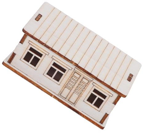 GOOHOCHY Wooden House Kit Small Log Cabin DIY Miniature Dollhouse Unfinished Wood Craft with Precision Crafted Beige Wood Base for Home Decor and Table Centerpieces Christmas