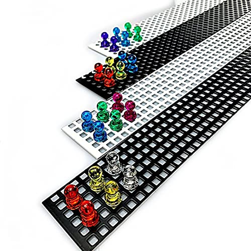 Magnetleiste Tafel Pinnwand Magnetstreifen (500 mm (50 cm) x 50 mm (5 cm), QG 5-8 (Quadratische Löcher) - Weiß (RAL 9016))