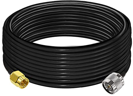TUOLNK SMA auf N Typ Kabel RG58 32.8ft (10M) Low Loss Hochfrequenz WLAN Antennen Verlängerungskabel Schwarz SMA Stecker auf N Stecker Koaxialkabel 50 Ohm für 3G 4G LTE Antennen Wireless Netzwerk