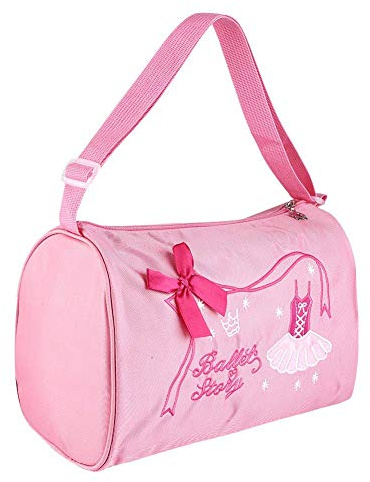 Alomejor M?dchen Ballett-Tasche Sporttasche mit verstellbarem Riemen bestickte Tragetasche f¨¹r Tanz Fitnessstudio in Rosa Lila