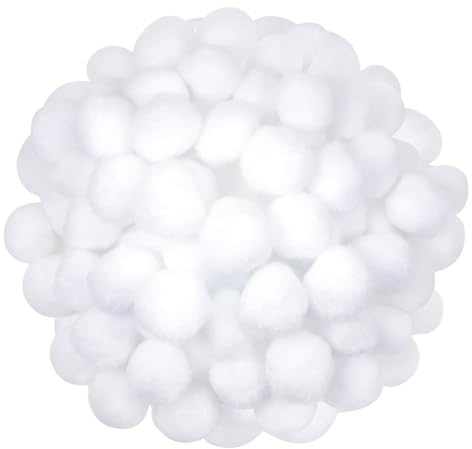TOAOB 300 Piezas Pompones Grandes de Blanco de 4 cm Bolas de Fieltro Pompones para Decoraciones Manualidades Creativas y Decoraciones Bricolaje