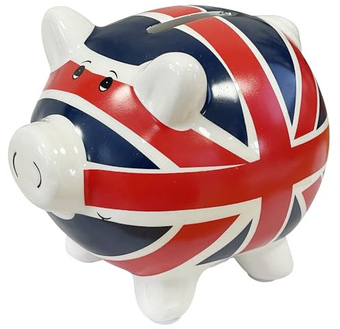 Lesser & Pavey Animal Money Box for Saving | Lovely Printed Piggy Bank for Adults and Kids | An for Special Occasions – Union Jack Piggy Money Bank S