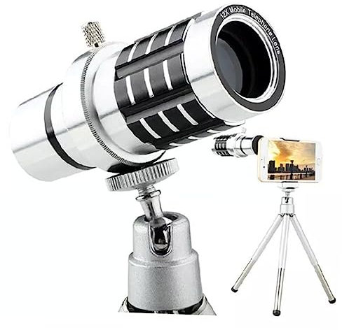 BESTonZON Kamera-Zoomobjektiv für Telefon Zoom-Teleskop-Objektiv Smartphone Stativ für Videokamera Teleobjektiv Fernrohr Handy-Objektiv 12-faches Teleskopobjektiv Universal- Linse
