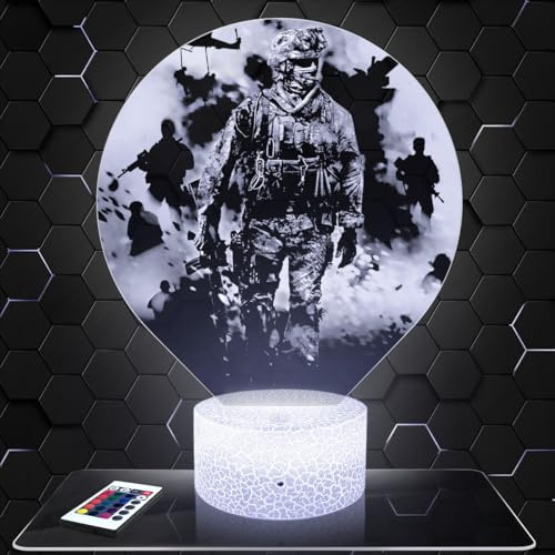 Lampephoto.fr - COD MW2 James Ramirez 3D Lampe, Touch Nachtlicht, Dekoration Jungenzimmer Gaming Gamer Videospiele Geschenkidee COD MW2 James Ramirez Geschenkidee Teenager Original, 3D Led Illusion