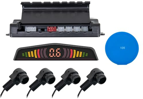 Paquete de Sensor de estacionamiento PNI Escort P16 A con 4 receptores Tipo OEM de 16 mm + Almohadilla Adhesiva Azul
