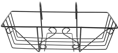 ANDRESLAD Jardinière Suspendue en Fer Noir pour Balcon - Support Carré pour Plantes Décoration D'intérieur Et D'extérieur Idéal pour Balcon Et Jardin 51X19X15 Cm