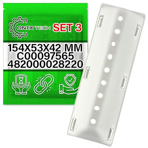 3 x Ailette de Tambour Machine à Laver 154x53x42 mm C00097565 pour Indesit | C00097565 482000028220 pour Ariston pour Whirlpool - Garantie de 5 Ans - ONIX TECH