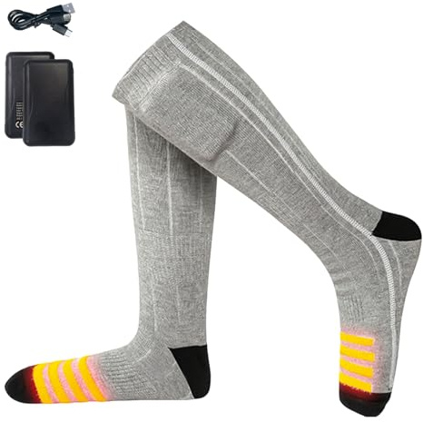 DPZO Heated Socks - 4000mAh Rechargeable, for Men & Women Ultra-Warm for Skiing, Hiking, Ice Skating, Trekking, and Daily Commute， Cozy and Durable with Advanced Heating Technology