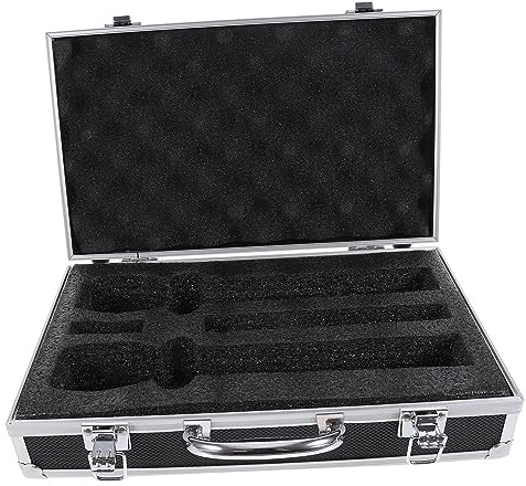 ifundom Handlicher Drahtlos Mikrofonkoffer Aus Robustem Aluminium 2 Stück Aufbewahrungsbox Mit Schutz Organizer Für Ktv Und Party
