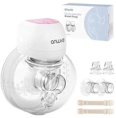 ANWIKE Tire-Lait Électrique 193g - Tire-Lait Mains Libres Ultraléger avec Écran LED, 3 Modes 9 Niveaux, Silencieux <40dB, Brides 21/24mm, Sans BPA - Idéal pour Maison, Voiture, Pharmacie et Voyages