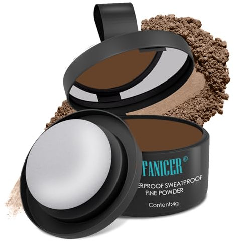Ansatzpuder, Ansatzpuder für Männer und Frauen, Kaschieren vom Haaransatz, Concealer zur Haarverdichtung, für dünner werdendes Haar, 4g (Mittelbraun)