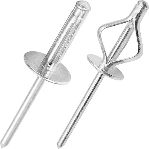 Rivetti ciechi in alluminio ad espansione tripla - Assortimento di rivetti bulbo per plastica o materiali morbidi (argento, Ø4,8 x 30 x 16 mm, 50 pezzi)