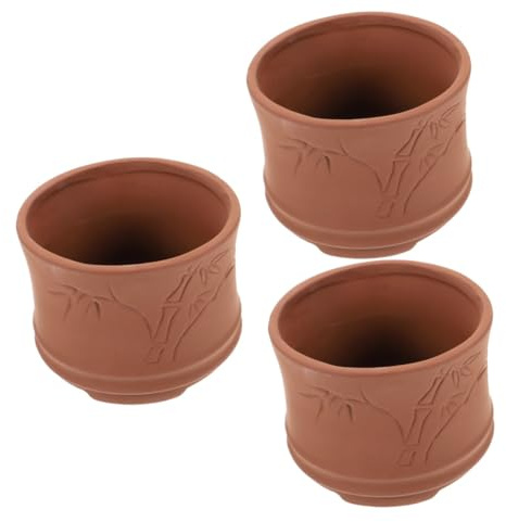 BESPORTBLE 3 Piezas Macetero de Arcilla Morada Jardinera Interior macetas de Jardin Plant Pot Maceta de vivero macetas de vivero macetas de Terracota para Plantas Maceta de Barro gres