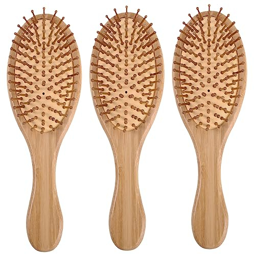 BATHVEVE 3pièces Peigne De Massage Bambou De Brosse Démêlante Pour Femme Pour Voyages Activités Extérieures