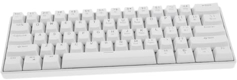 Artibetter Clavier Mécanique Filaire Compact 61 Touches Abs Blanc pour PC | Rétroéclairage Rgb, Touches Multifonctions, Design Ergonomique pour Travail et Gaming