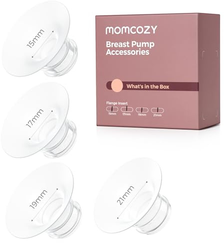 Momcozy Breast Pump Flange Insert 15/17/19/21mm, Only for Momcozy M5/M6/M9, 4PC