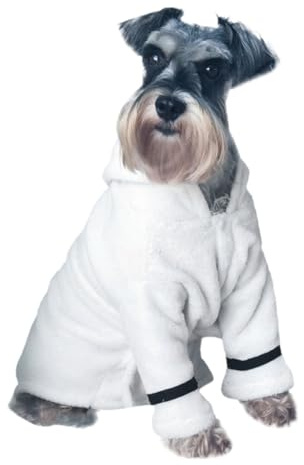 EPIGEIST Mittelgroßer Hundebademantel aus Mikrofaser Schnell Trocknender Saugfähiger Hundebademantel mit Kapuze Weicher und Warmer Haustier Bademantel für Baden und Strand Waschbar und
