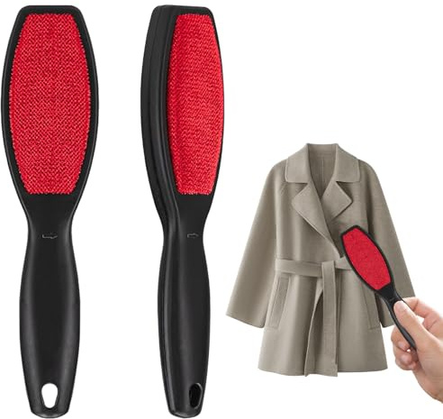 2 PCS Double-Sided Lint Brush,Clothes Brush,Double Sided Lint B rushes for Clothes,Sofa and Furniture,Dog and Cat L int Remover B rush,Fluff and Fuzz Remover Tool,Reusable,Portable