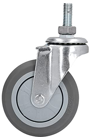 Cryfokt Ruote Industriali, PVC 3 Pollici, Durevole, Forte capacità di Carico, Ruote con Stelo per Apparecchiature Mediche, Scaffali (niente freni)