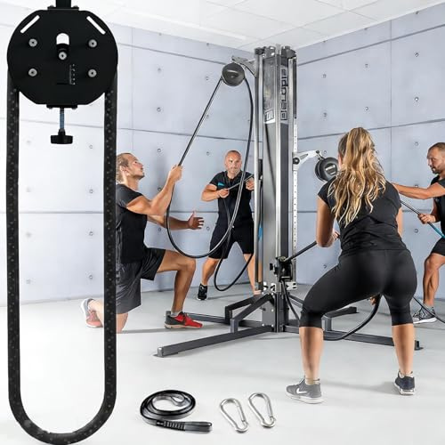 Endless Rope Trainer | Adjustable Resistance Trainer Machine | Suspension Endless Rope Pulley System| Closed-Loop Nylon Rope | Home Gym Infinity Rope for Interval Resistance Training Black
