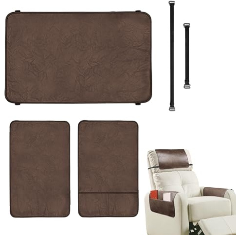 Generisch Kopfstützenschutz aus Leder für Liegesessel, Armlehnenbezüge für Couch | Wasserdichter Armlehnen-Lederschutz - Möbel-Armlehnen- und Kopfstützenschutzbezug für Liege, Stuhl, Sofa