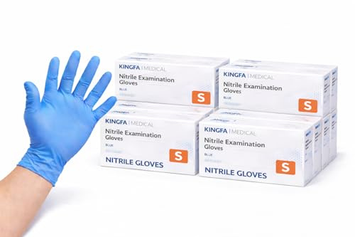 Alupedia Nitrilhandschuhe Blau Puderfrei & Latexfrei – Einweghandschuhe/Einmalhandschuhe Reißfest – Medizinische Untersuchungshandschuhe für Reinigung, Gastronomie, Tattoo & Haushalt (1000, S)