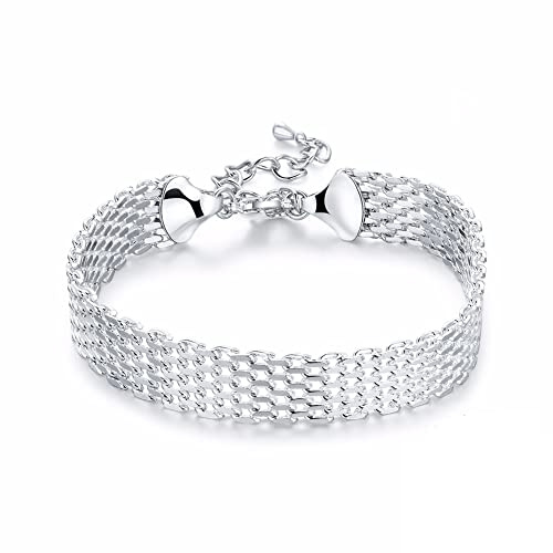 FLXHHX Bracciale a Catena Femminile Real Bracciale e Braccialetti della Banda di Guardia.