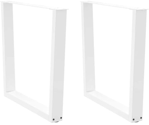 Ordellia Esstisch Beine V-Form Weiß pulverbeschichteter Stahl 80x(72-73,3) cm 2 Stück höhenverstellbar mit Bodenschoner für Esstisch Schreibtisch Wohnzimmer Küche Robustes Tischgestell