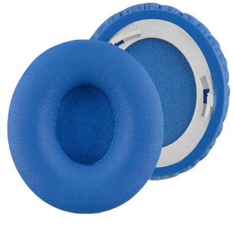 Geekria Replacement Ear Pads Compatible with Beats Solo HD On-Ear Headphones Ear Cushions, Repair Parts (Blue)