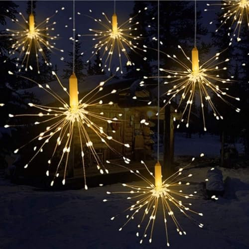 Queta Lichterkette, LED Feuerwerk Lichtkette wasserdicht 1 Einheit Weihnachtslichterkette mit Batteriebetrieben Fernbedienung (180 Lampenperlen, Ohne Batterien)
