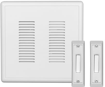 PrimeChime Plus 2 Electric Doorbell Kit - Doorbells for Home - Includes Selectable Ring Chimes - Basic Button, White - NICOR Lighting