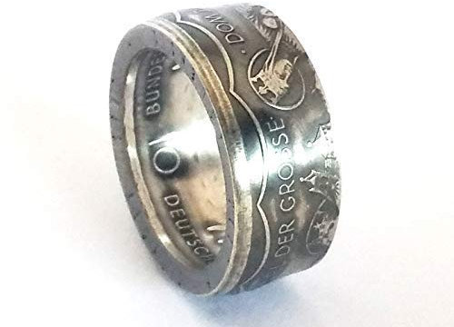 Münzring 10 Mark 2000 Karl der Große Silber 925er Größe 56 bis 72