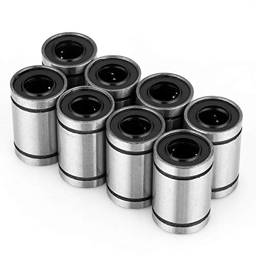 Rodamiento Lineal LM10UU, 8 Piezas, 10mm, Bolas de Movimiento Lineal para Impresora 3D y CNC, Rodamiento Cilíndrico