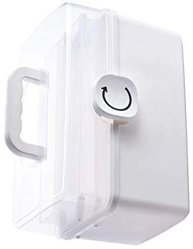 Caja de medicina portátil de 3/2 capas, de plástico, color blanco