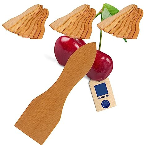 3 x set of 8 Hofmeister raclette scrapers made of high-quality cherry wood, 13 cm, protects coated raclette pans, heat-resistant raclette spatula from Europe, sturdy raclette accessories