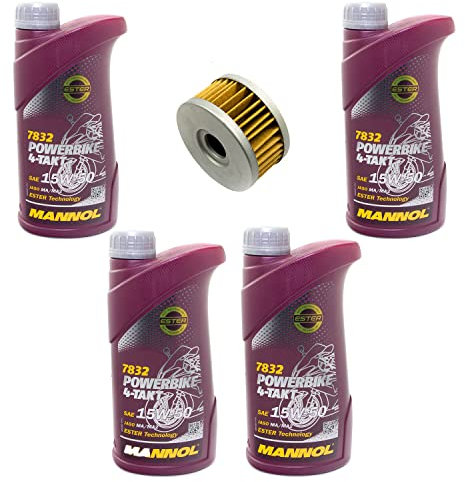 Motoröl Set 15W50 4 Liter + Ölfilter MF136 für Beta