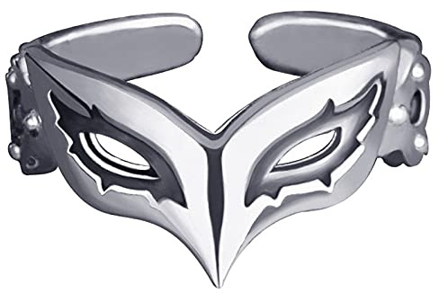 Anime Persona 5 P5 Joker Persona Ring S925 Sterlingsilber Kostüm Cosplay Ringe verstellbar 58 mm für Männer und Frauen