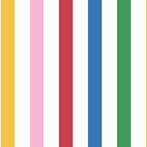 Graham & Brown Joules Country Critters Chunky Stripe White/Rainbow Wallpaper