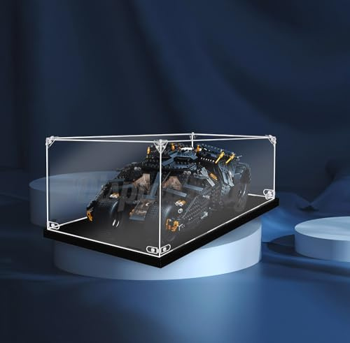 DK DISPLAYKING Acryl-Vitrine für LEGO Batman Batmobile Tumbler 76240 (LEGO Set nicht enthalten) (kein Hintergrund, Schwarz)