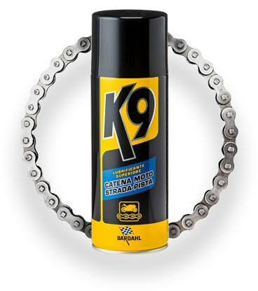 Bardahl K9 Lubrificante Superiore Catena Moto Strada-Pista, Spray per Catena Moto e Catena Bici, Lubrifica e Protegge, Anti Ruggine e Corrosione, Agisce in Profondità, Chain Lube, 400 ml