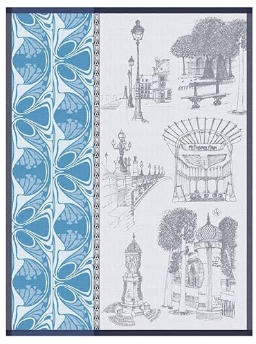 Le Jacquard Français 28556 Geschirrtuch Carnet de Paris Seine 80X60 cm Baumwolle