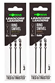 Korda Tackle Kable Leadcore Vorfachring Wirbel, 50 cm, Weed