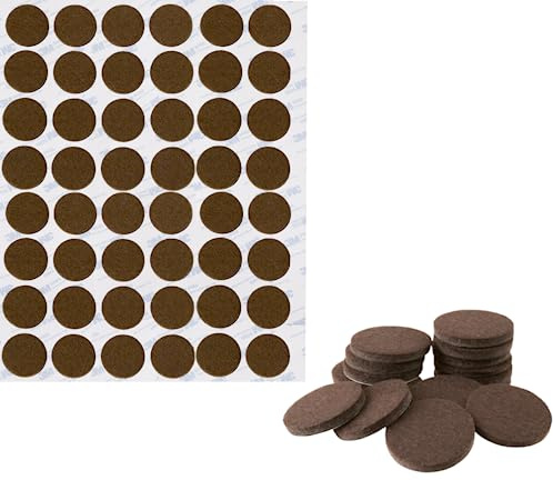 Dpm Tapes - Juego de Almohadillas Autoadhesivas Redondas con Adhesivo 3M 9448A - Almohadillas para Sillas - Protectores de Muebles y Suelos (Marrón, 30 mm, 48 piezas)