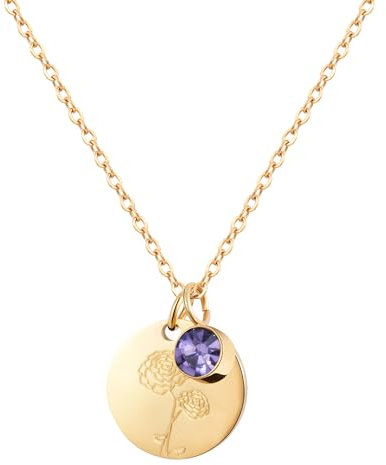 YeGieonr Collier Femme en Or 18K Plaqué - Pendentif Fleur Acier Inoxydable Doré - Bijou Élégant pour Cadeau (Noël, Anniversaire, Fête des Mères)