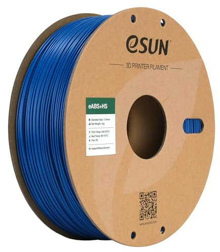 eSUN ABS+ Filament 1.75mm, ABS+HS Hochgeschwindigkeits 3D Drucker Filament Schnelligkeit ABS Plus, Maßgenauigkeit +/- 0.03mm, 1KG Spule (2.2 LBS) für 3D High Speed Drucker,Blau
